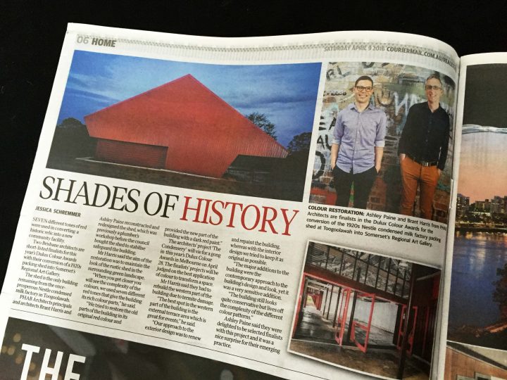 The Condensery in the Courier Mail for Dulux Colour Awards